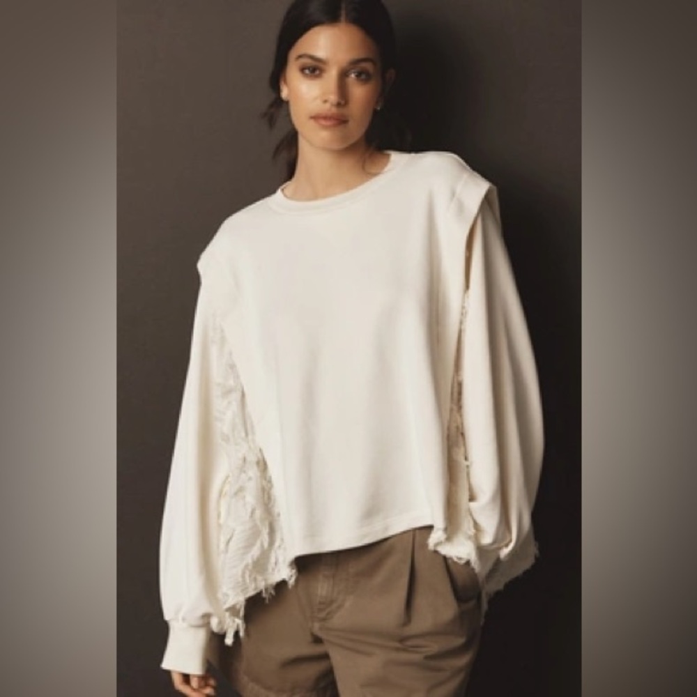 Anthropologie Twofer sweatshirt in ivory